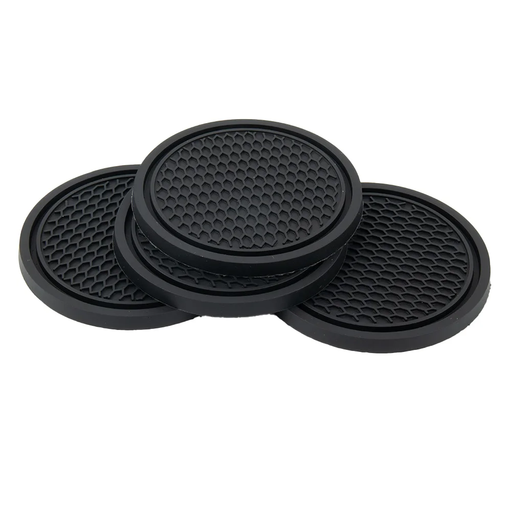 Car Accessories Unique - 4pcs Car Coaster Non-Slip Silicone Mat