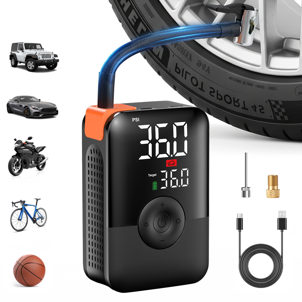 Car Portable Tire Inflator - 12V 150PSI Mini Tire Inflator Cordless