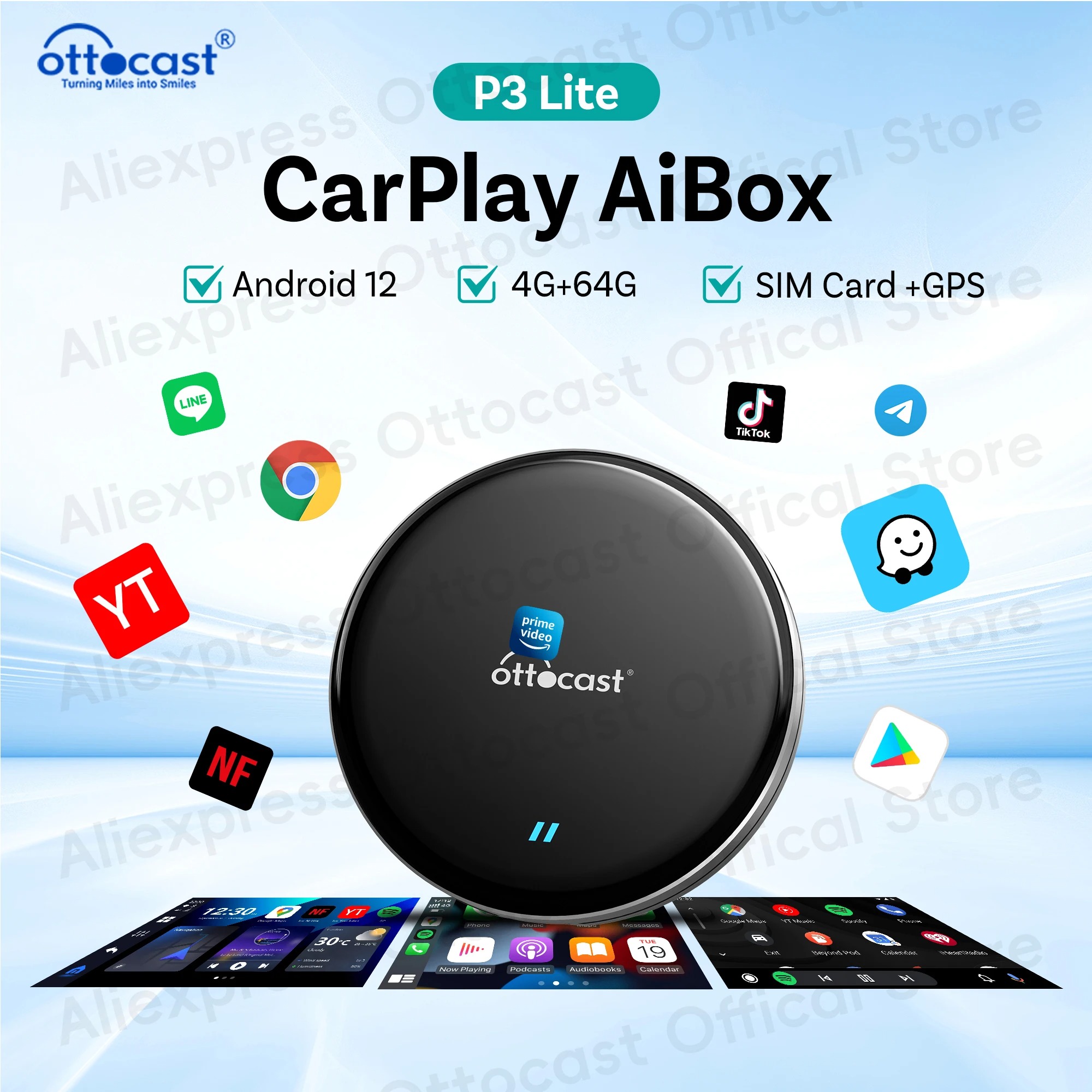 Car Accessories Youtube - OTTOCAST New P3 Lite OttoAiBox Wireless