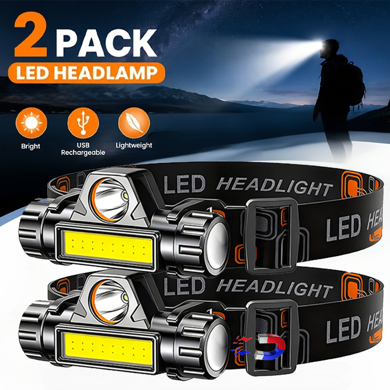 Led Headlight Bulbs - Super Bright LED Headlamp Rechargeable Waterproof