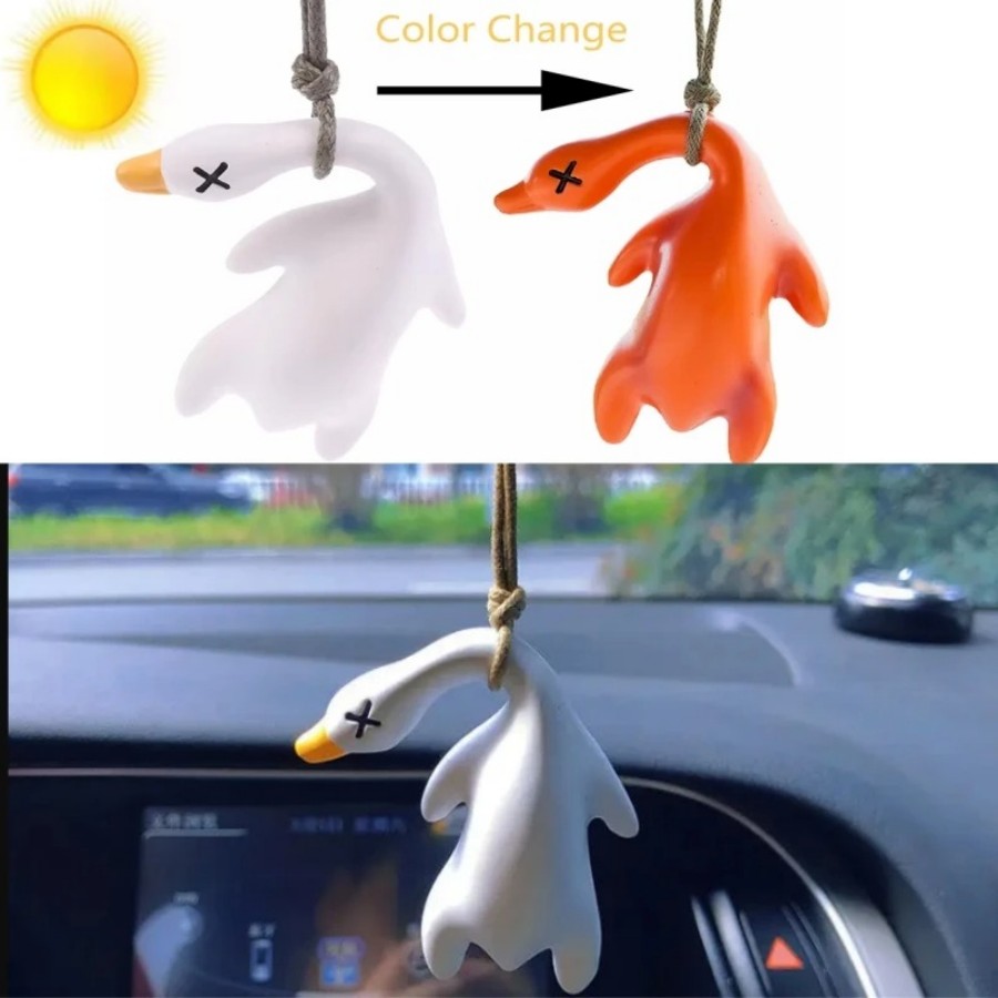 Car Accessories Unique - Color Change Duck Car Ornament Decoration,