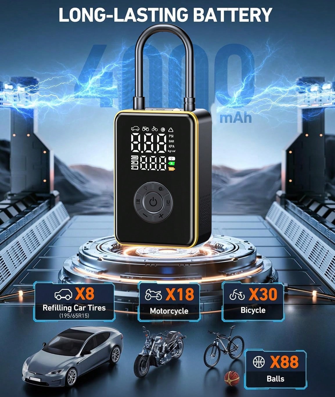 Tire Inflator Portable Air Com - огляд і ціна Car Portable Tire Inflator