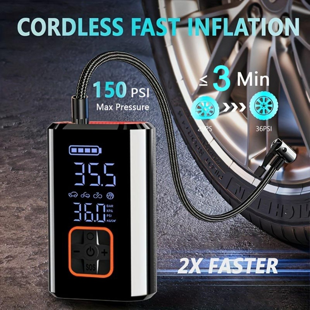 Portable Air Compressor Cordle - огляд і ціна Car Portable Tire Inflator