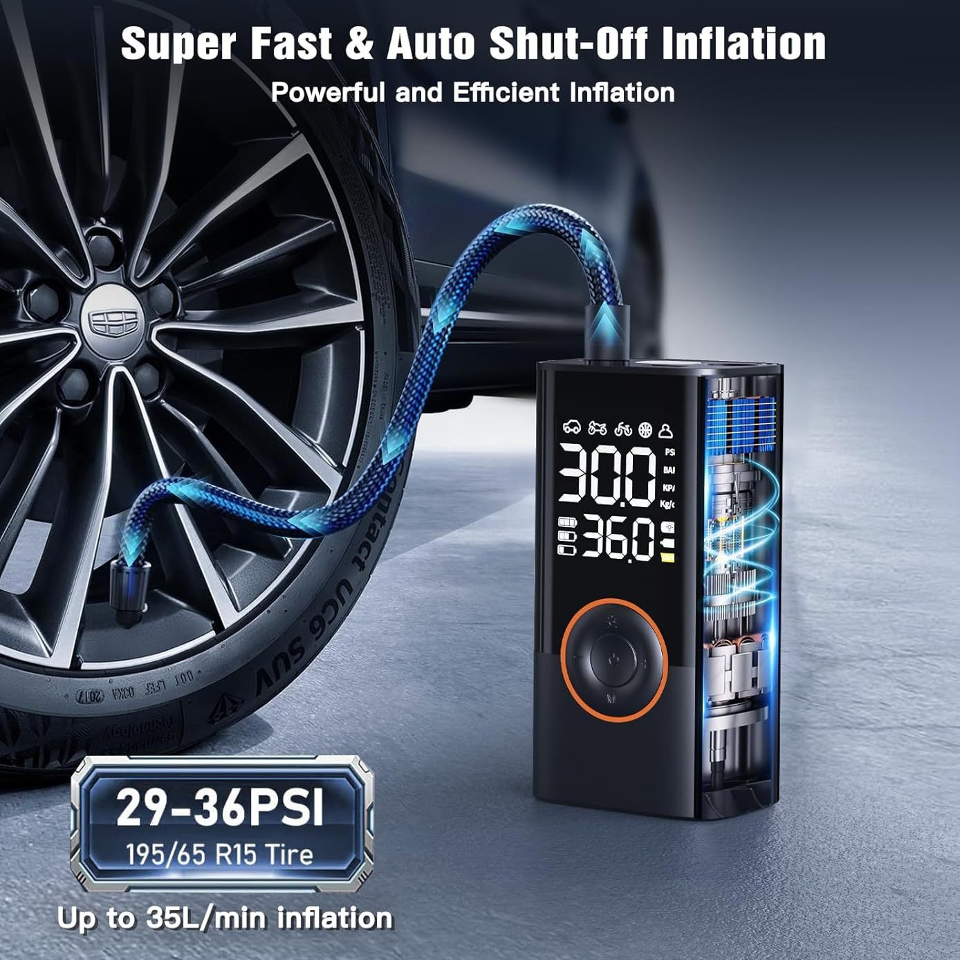 Effective Rechargeable Wireles - огляд і ціна Car Portable Tire Inflator