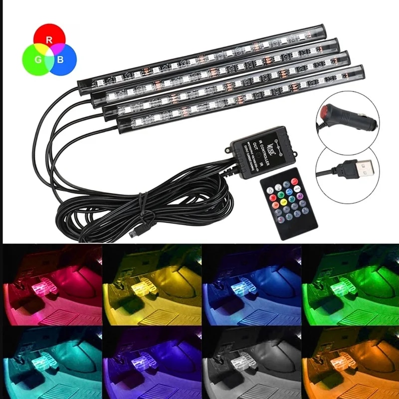Universal Car RGB Ambient Ligh - огляд і ціна Car Accessories Sound System