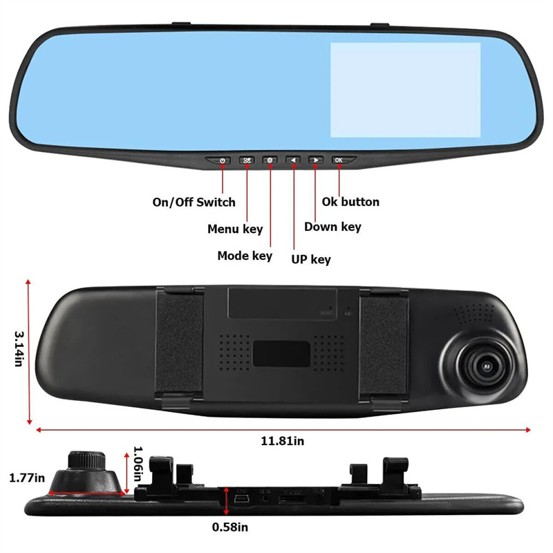 Mirror Dash Cam FHD Dual Lens  - огляд і ціна Car Dash Cam
