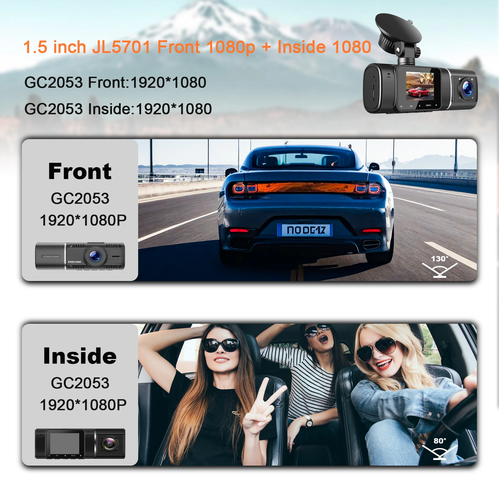 Car Dual Dash Cam Front and In - огляд і ціна Car Dash Cam