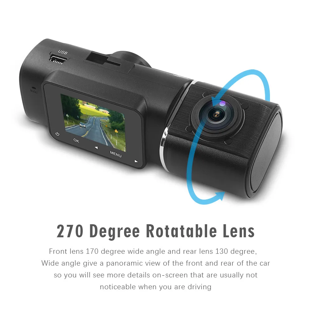 Car Dual Dash Cam Front and In - огляд і ціна Car Dash Cam